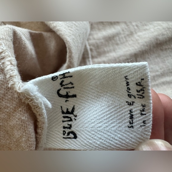 Blue Fish Clothing Cream Beige Art Hand Painted Button Down Cardigan - Picture 7 of 13